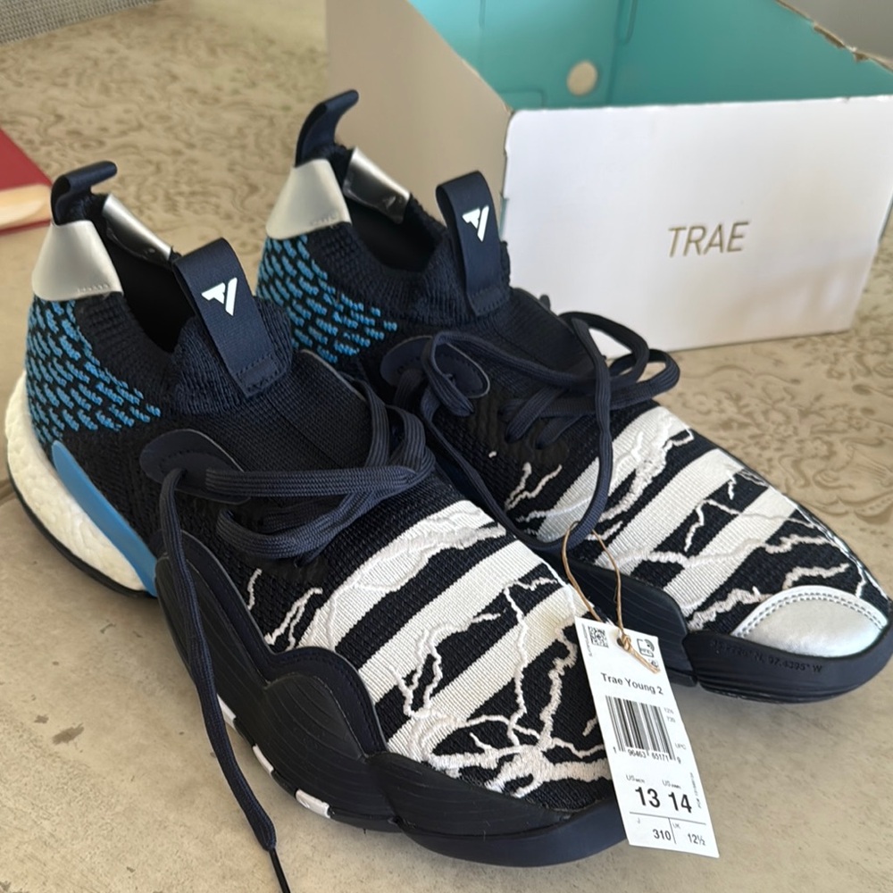 Adidas Trae Young 2 Black and Blue Sneakers